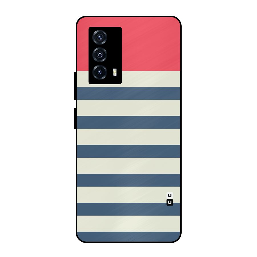 Solid Orange And Stripes Metal Back Case for iQOO Z5