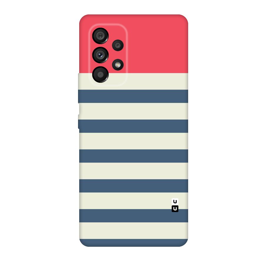 Solid Orange And Stripes Original Polycarbonate Back Case for Galaxy A53 5G