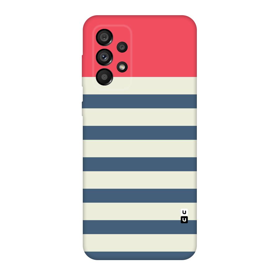 Solid Orange And Stripes Original Polycarbonate Back Case for Galaxy A73 5G