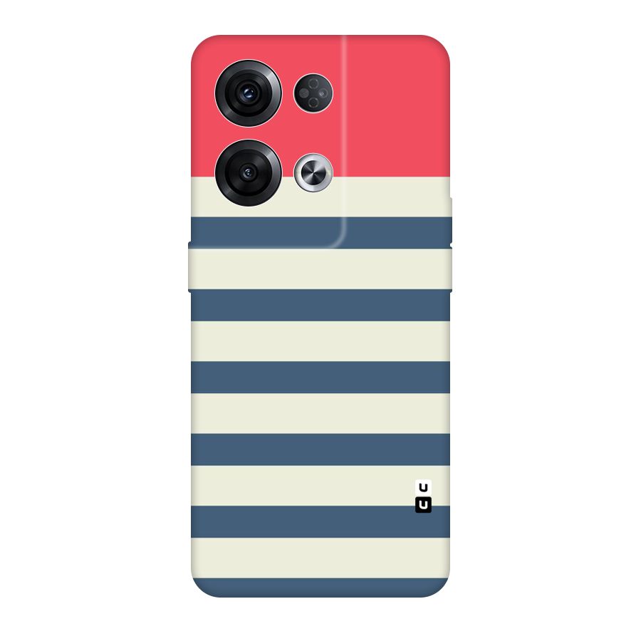 Solid Orange And Stripes Original Polycarbonate Back Case for Oppo Reno8 Pro 5G