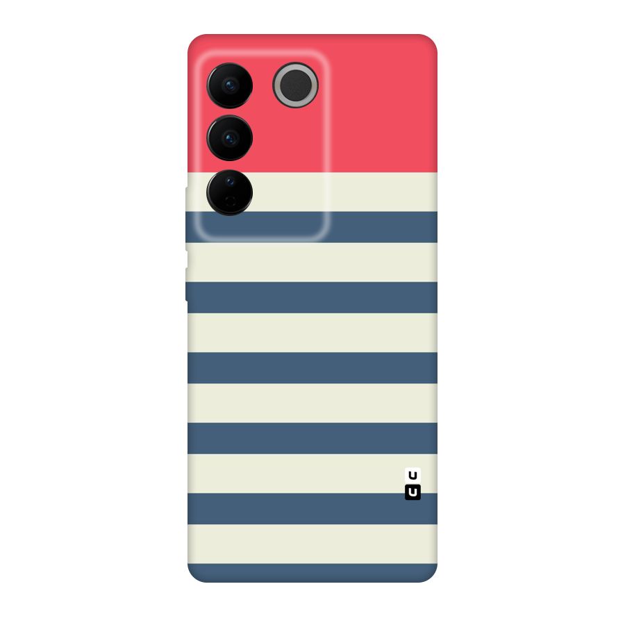 Solid Orange And Stripes Original Polycarbonate Back Case for Vivo V27