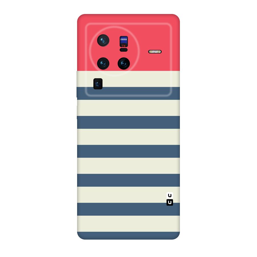 Solid Orange And Stripes Original Polycarbonate Back Case for Vivo X80