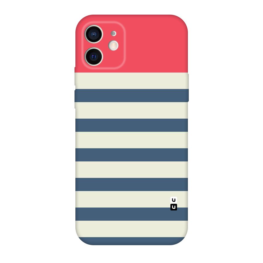 Solid Orange And Stripes Original Polycarbonate Back Case for iPhone 12