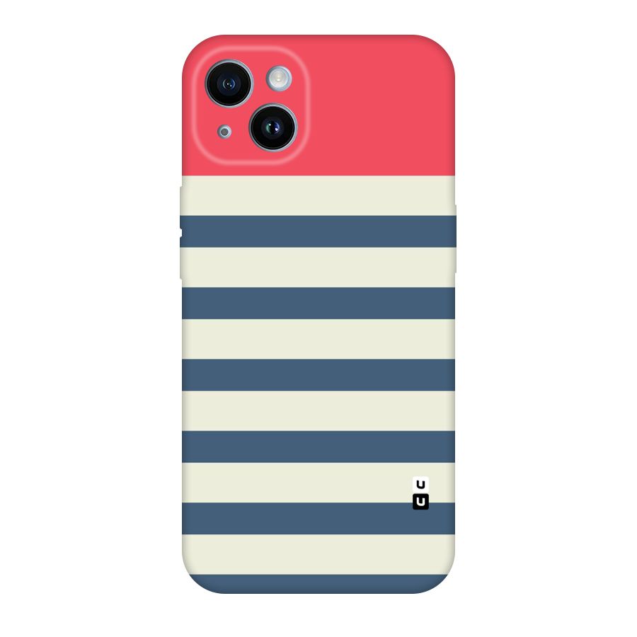Solid Orange And Stripes Original Polycarbonate Back Case for iPhone 14