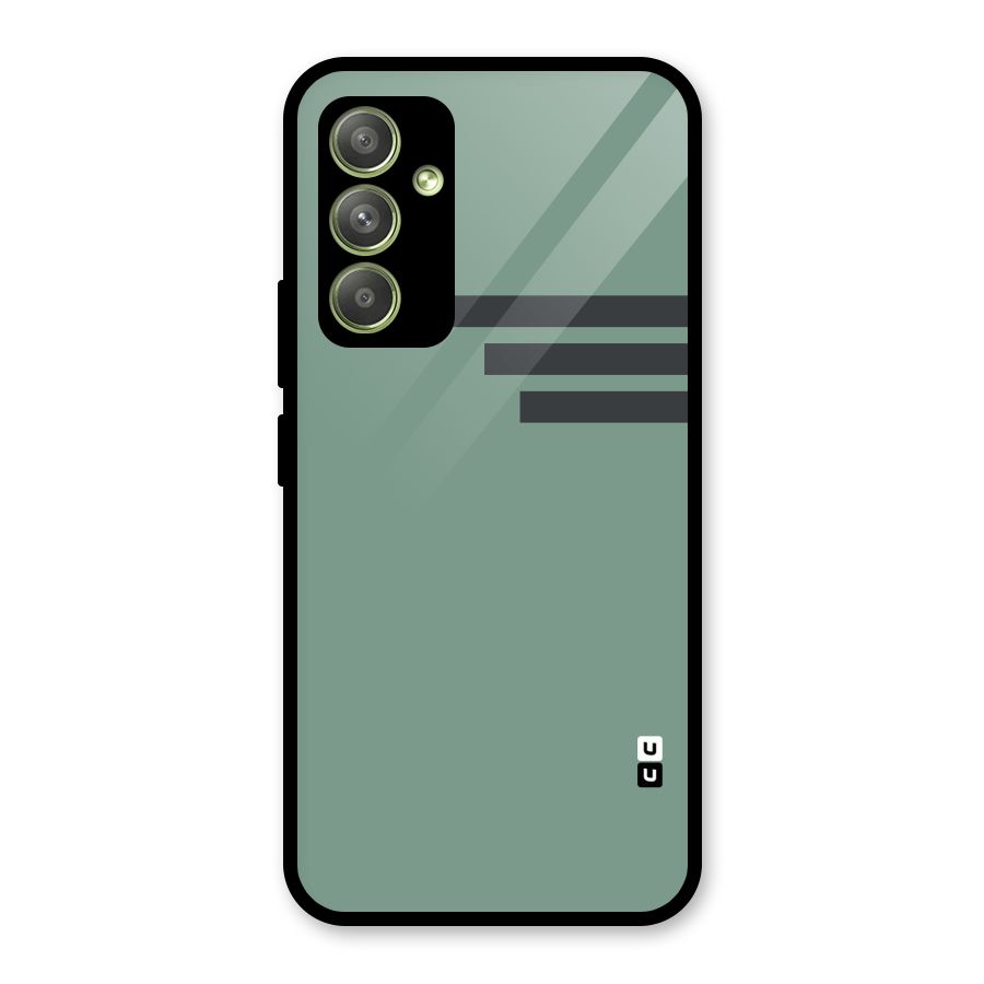 Solid Sports Stripe Glass Back Case for Galaxy A54