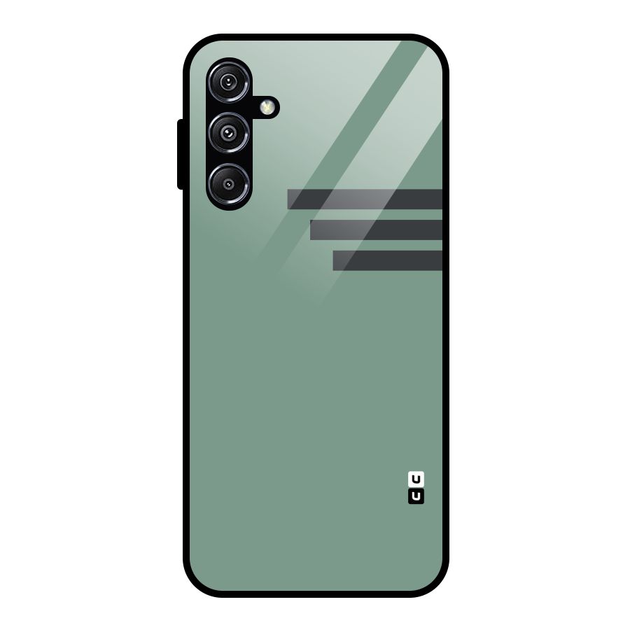 Solid Sports Stripe Glass Back Case for Galaxy M34 5G