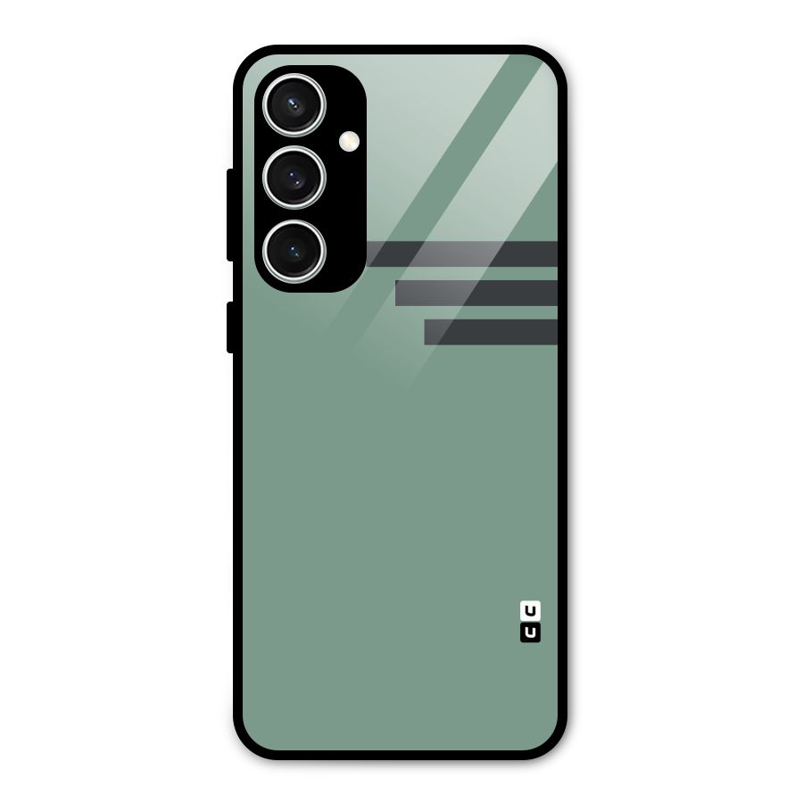Solid Sports Stripe Glass Back Case for Galaxy S23 FE