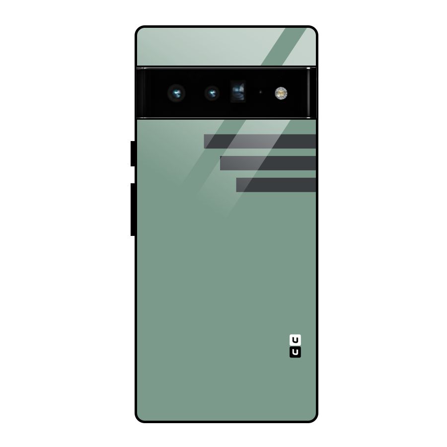 Solid Sports Stripe Glass Back Case for Google Pixel 6 Pro