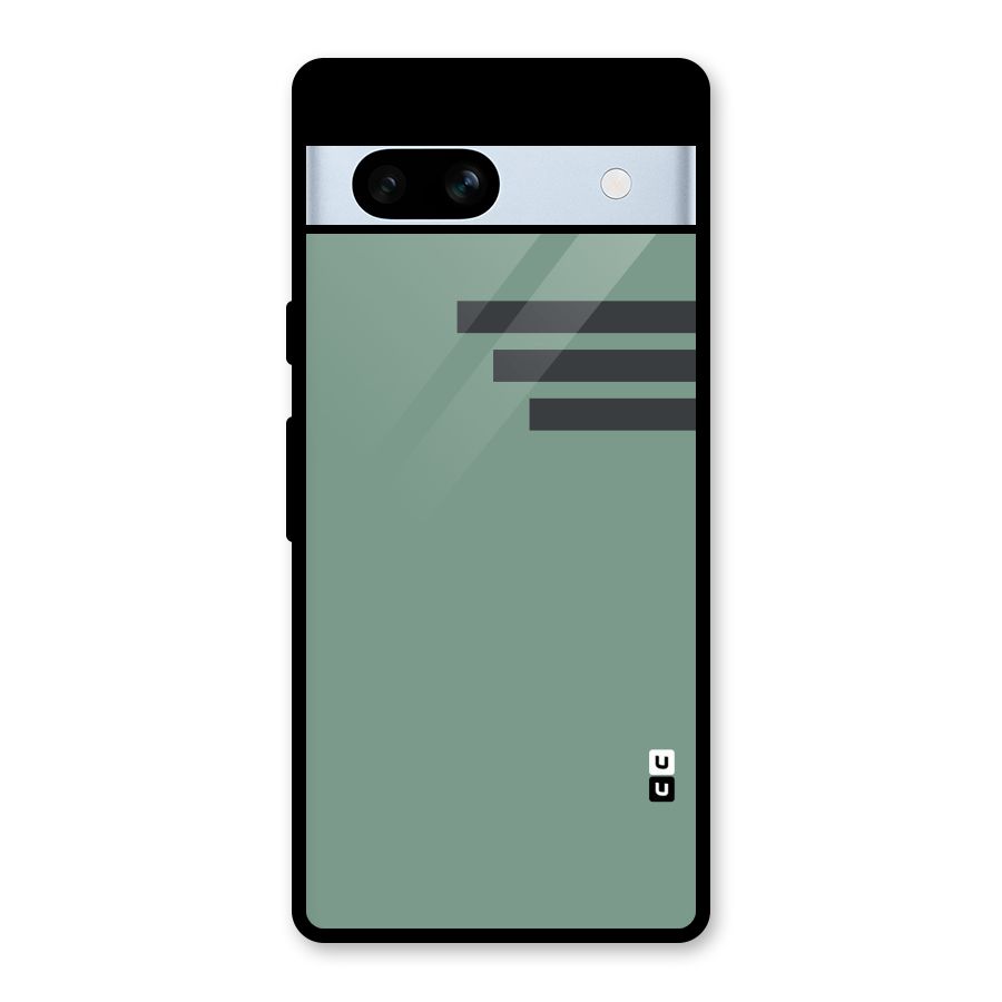 Solid Sports Stripe Glass Back Case for Google Pixel 7a