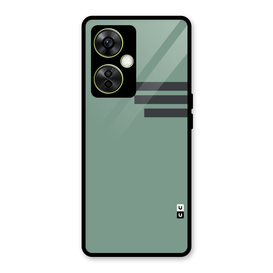 Solid Sports Stripe Glass Back Case for OnePlus Nord CE 3 Lite