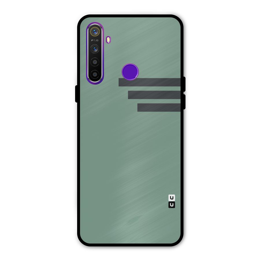 Solid Sports Stripe Glass Back Case for Realme 5s