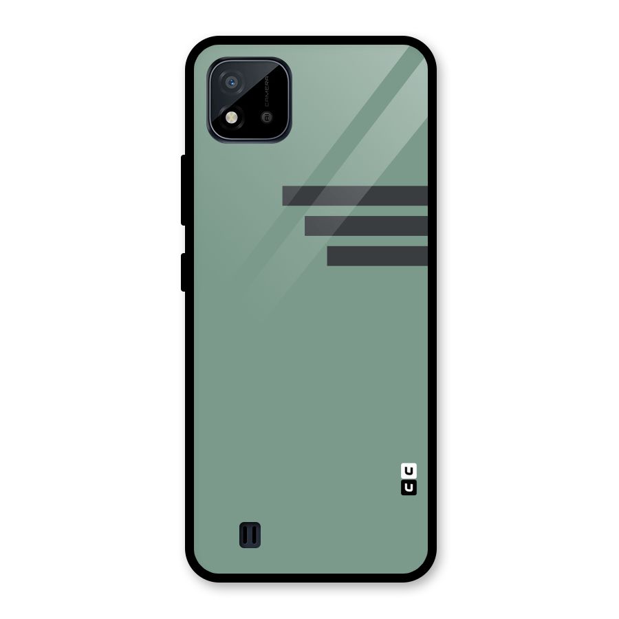 Solid Sports Stripe Glass Back Case for Realme C11 2021