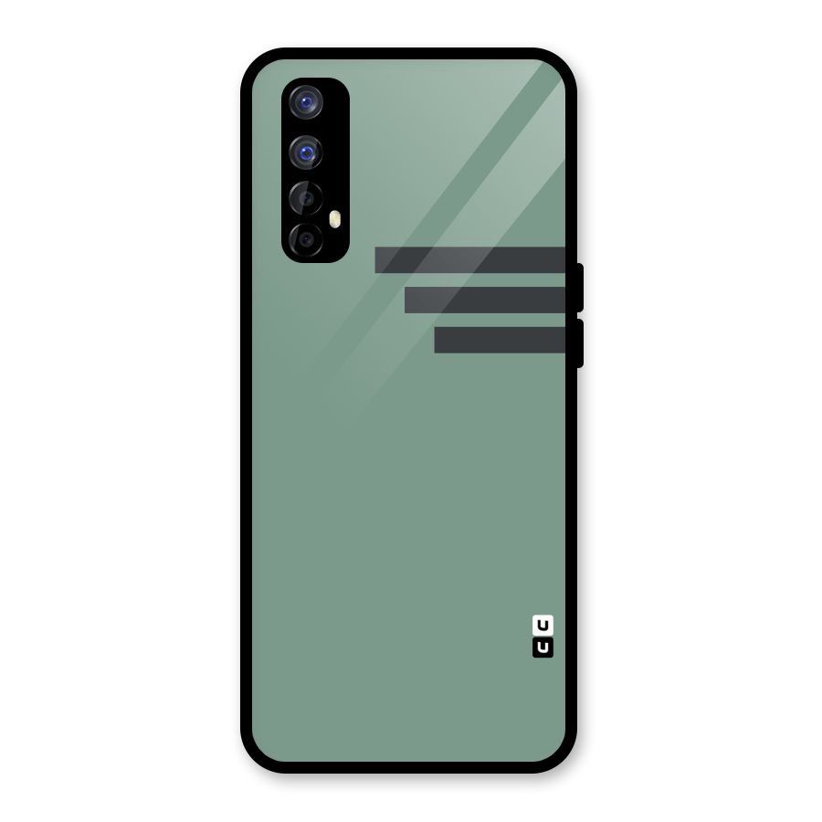 Solid Sports Stripe Glass Back Case for Realme Narzo 20 Pro
