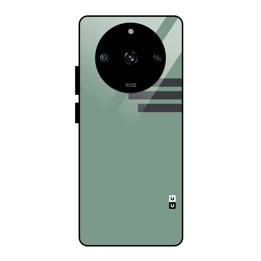 Solid Sports Stripe Glass Back Case for Realme Narzo 60 5G