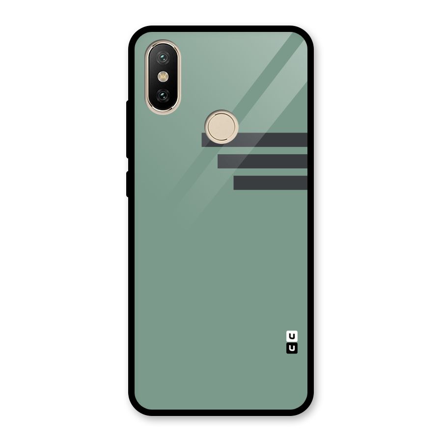 Solid Sports Stripe Glass Back Case for Redmi A2