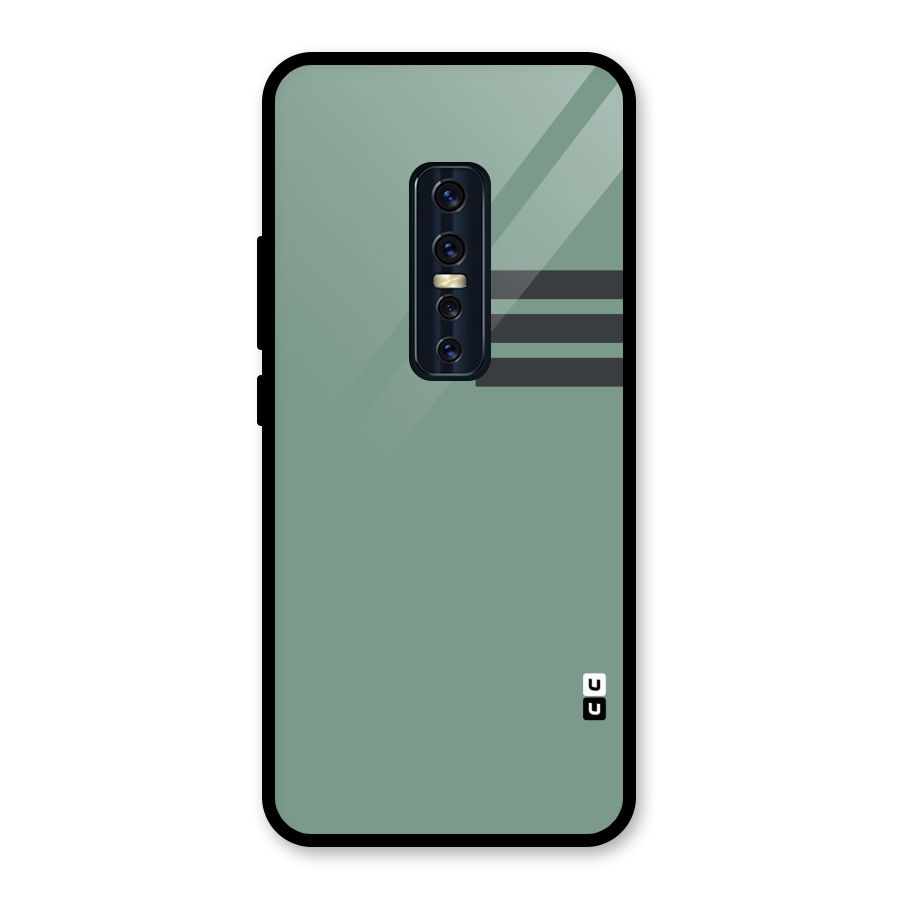 Solid Sports Stripe Glass Back Case for Vivo V17 Pro
