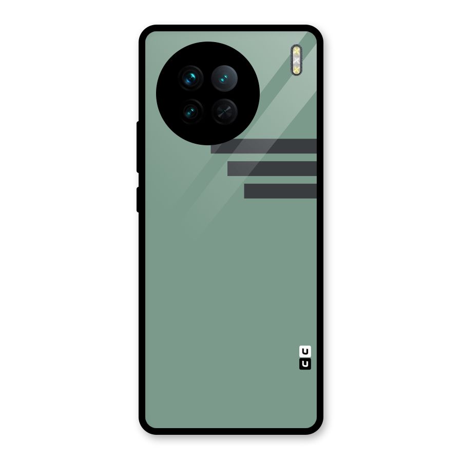 Solid Sports Stripe Glass Back Case for Vivo X90