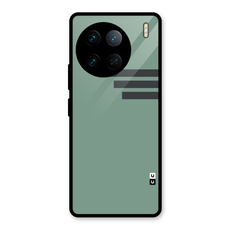 Solid Sports Stripe Glass Back Case for Vivo X90 Pro