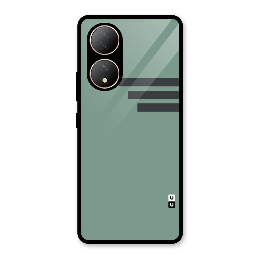 Solid Sports Stripe Glass Back Case for Vivo Y100A