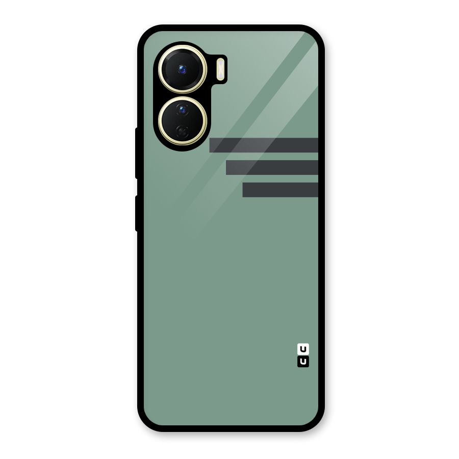 Solid Sports Stripe Glass Back Case for Vivo Y16