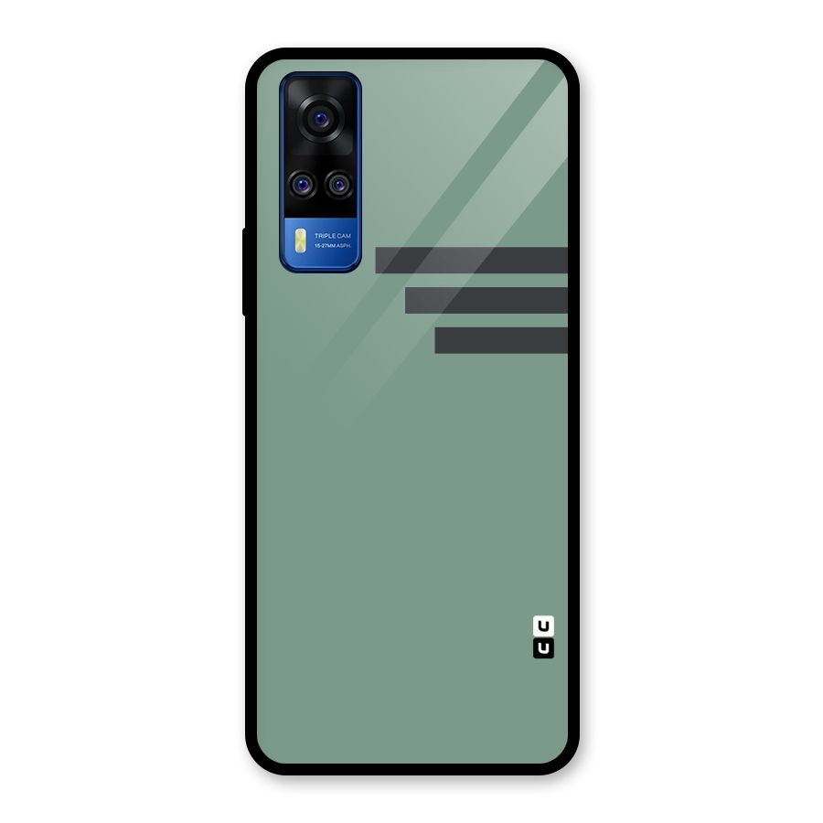 Solid Sports Stripe Glass Back Case for Vivo Y31