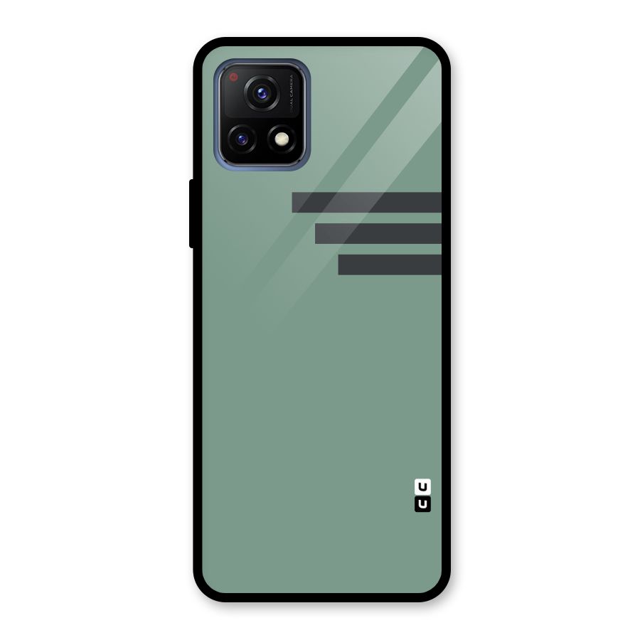 Solid Sports Stripe Glass Back Case for Vivo Y72 5G