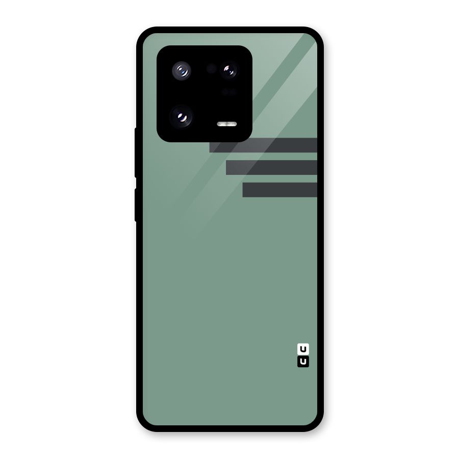 Solid Sports Stripe Glass Back Case for Xiaomi 13 Pro