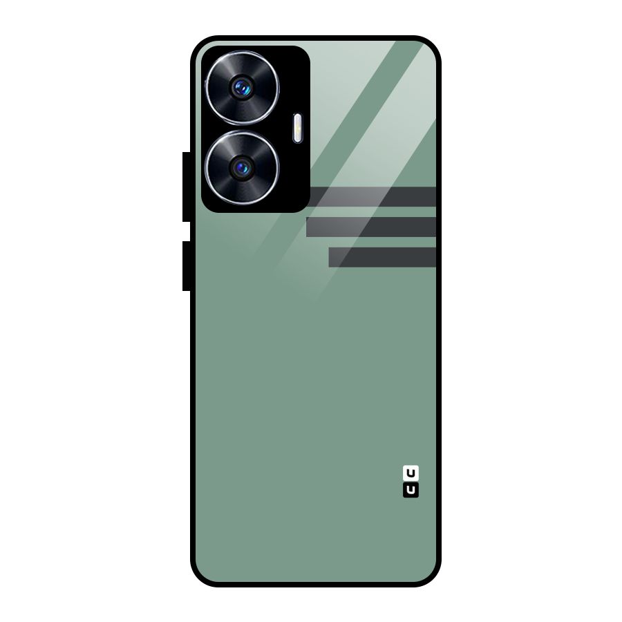 Solid Sports Stripe Glass Back Case for realme C55