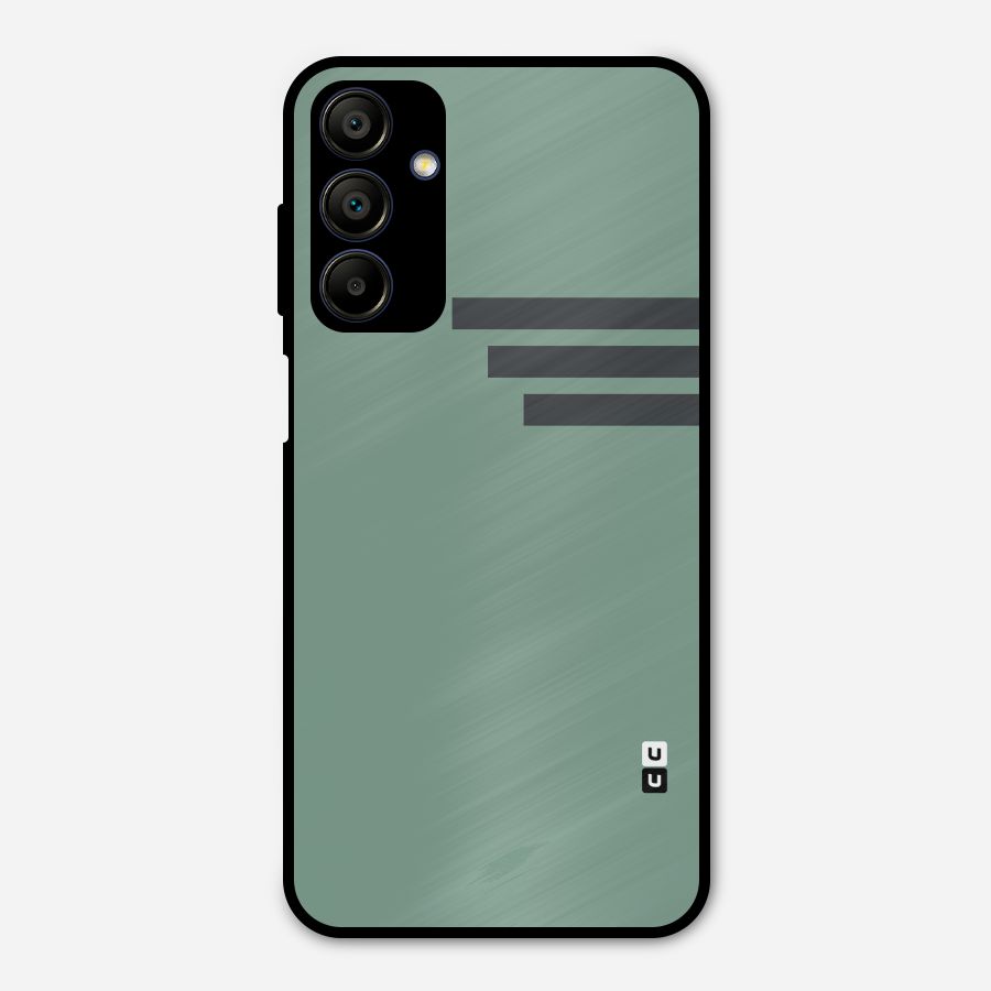 Solid Sports Stripe Metal Back Case for Galaxy A15 5G