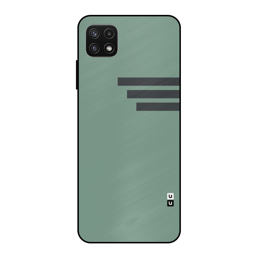 Solid Sports Stripe Metal Back Case for Galaxy A22 5G