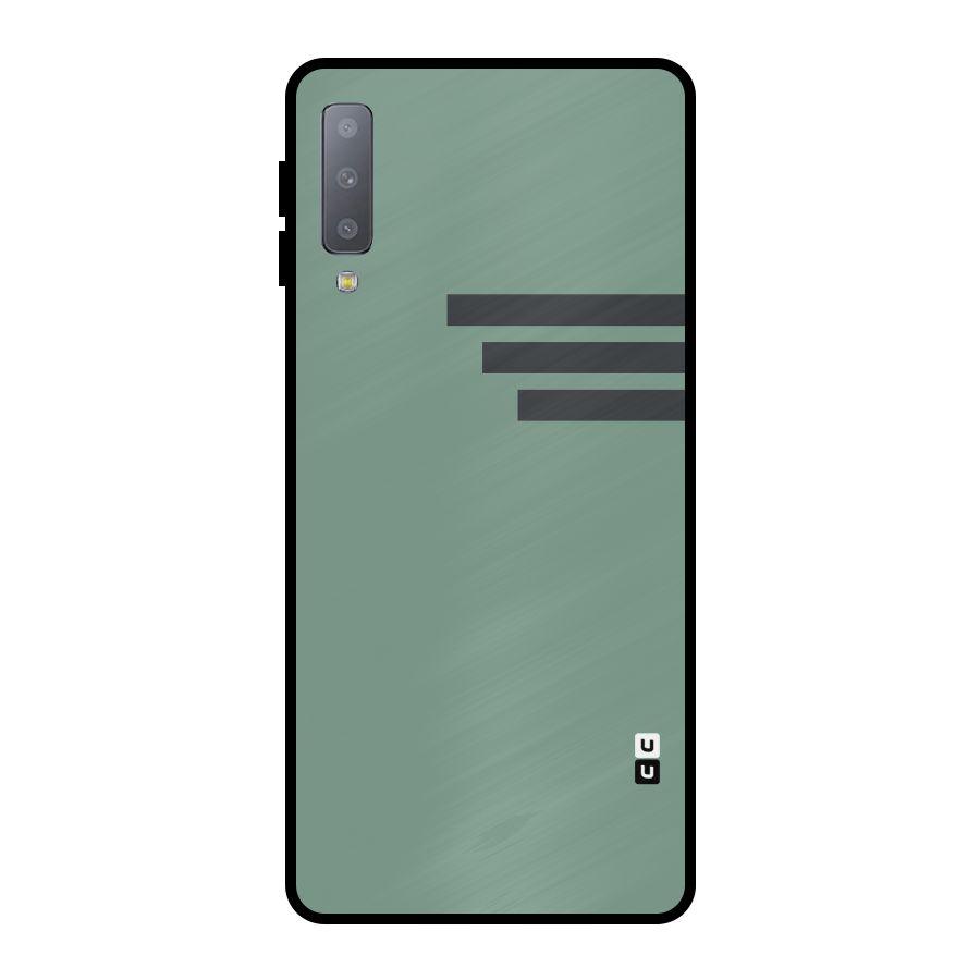 Solid Sports Stripe Metal Back Case for Galaxy A7 (2018)