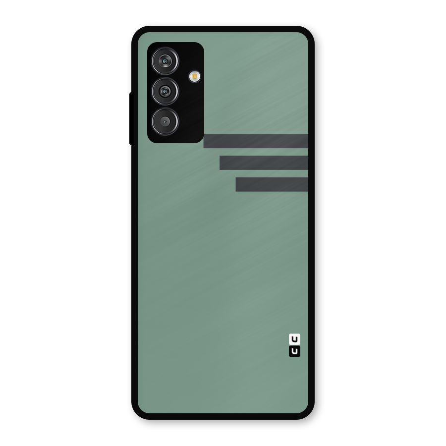 Solid Sports Stripe Metal Back Case for Galaxy M14 5G