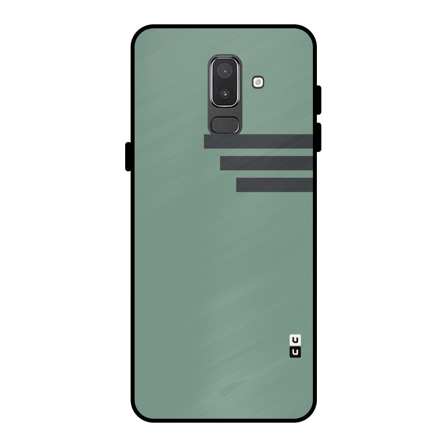 Solid Sports Stripe Metal Back Case for Galaxy On8 (2018)