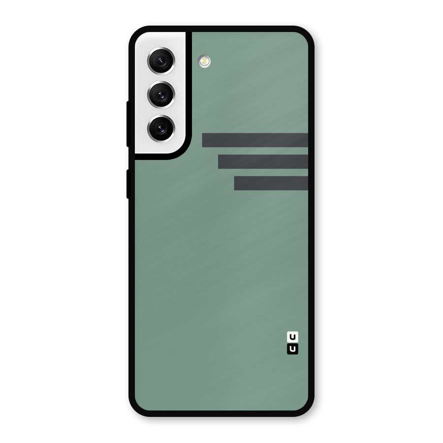 Solid Sports Stripe Metal Back Case for Galaxy S21 FE 5G