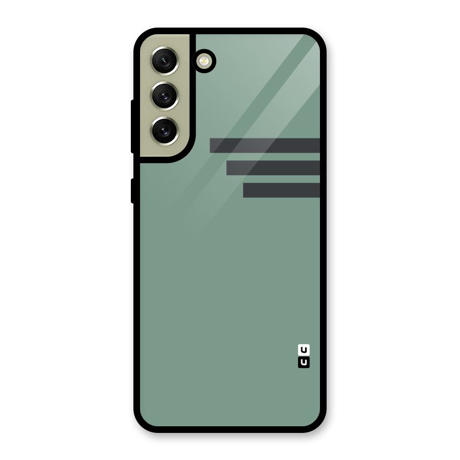 Solid Sports Stripe Metal Back Case for Galaxy S21 FE 5G (2023)