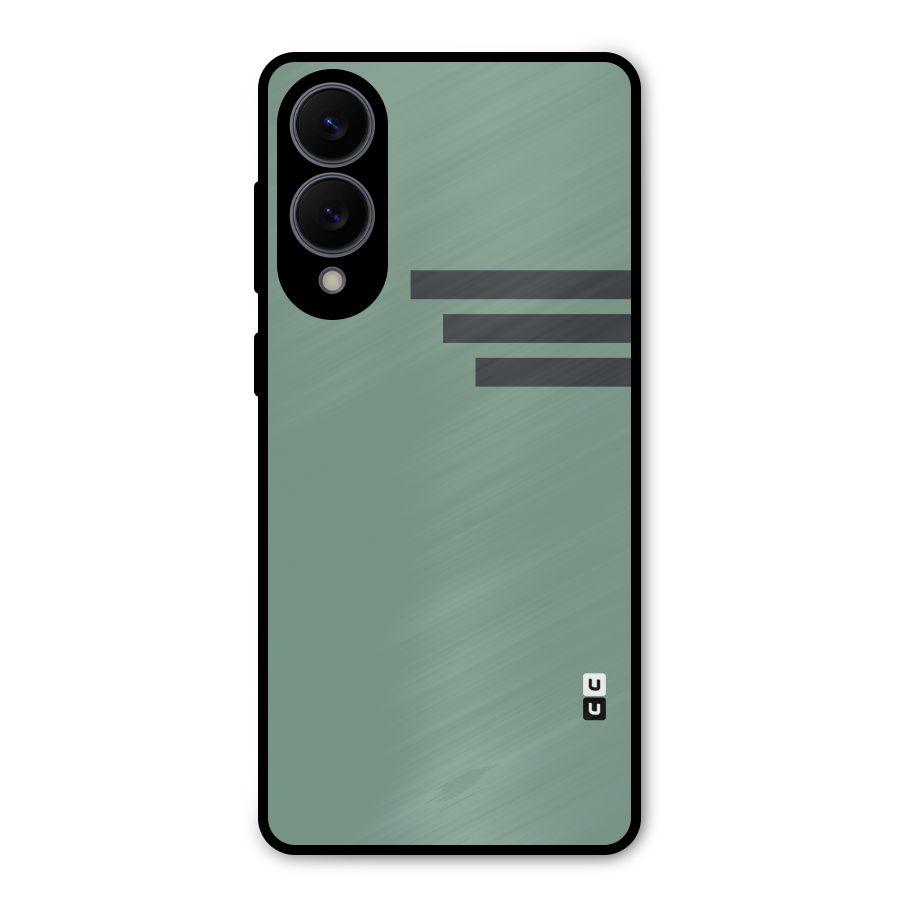 Solid Sports Stripe Metal Back Case for Galaxy S25 Edge