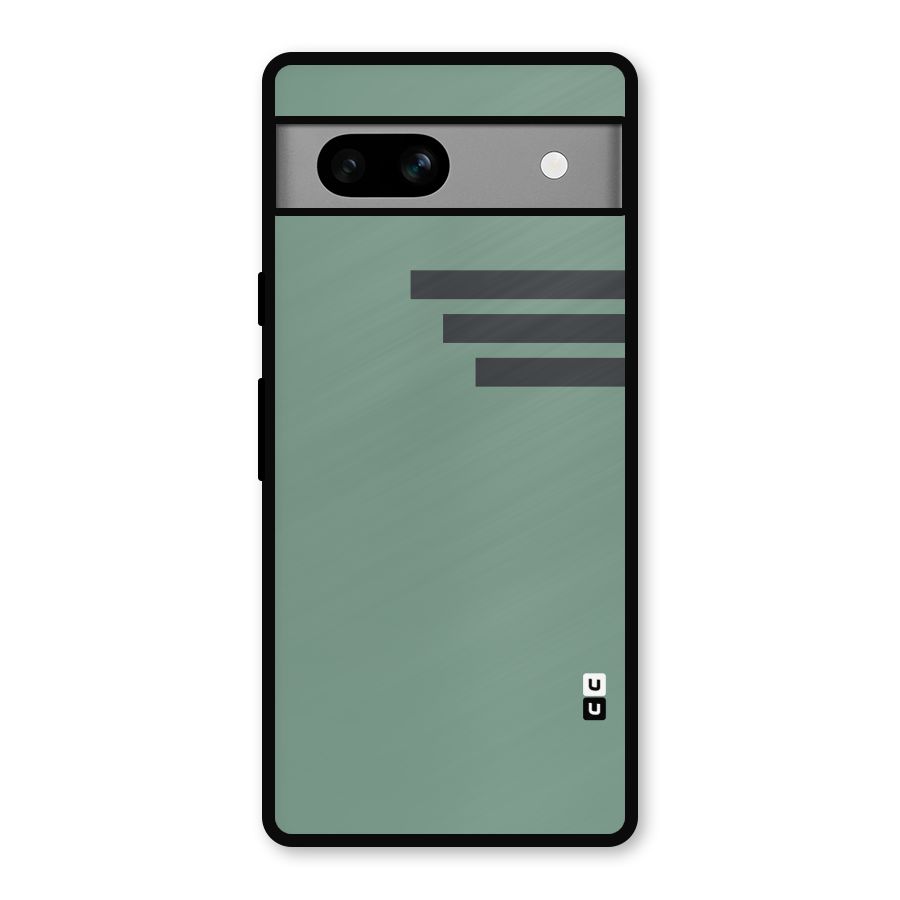 Solid Sports Stripe Metal Back Case for Google Pixel 7a