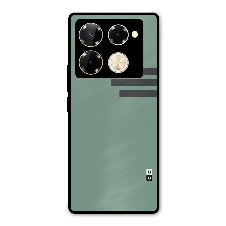 Solid Sports Stripe Metal Back Case for Infinix Note 40 Pro Plus