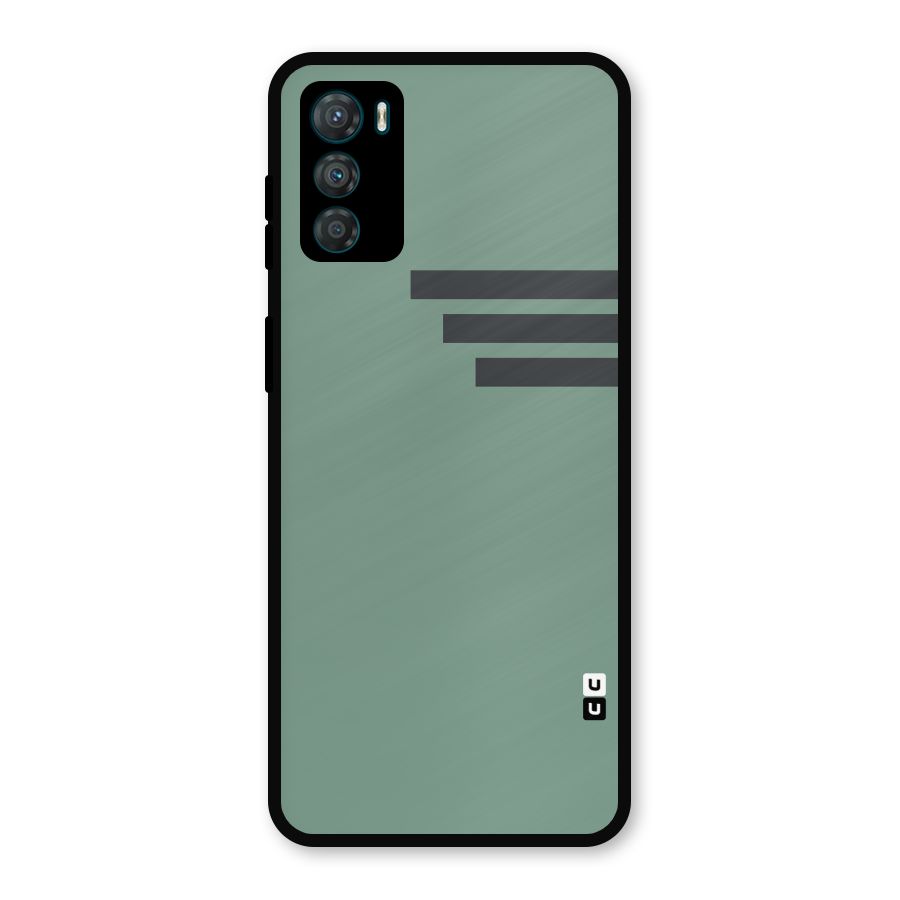 Solid Sports Stripe Metal Back Case for Moto G42