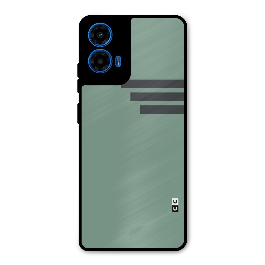 Solid Sports Stripe Metal Back Case for Moto G45