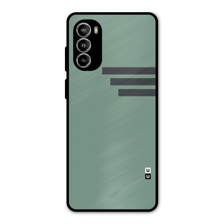 Solid Sports Stripe Metal Back Case for Moto G52