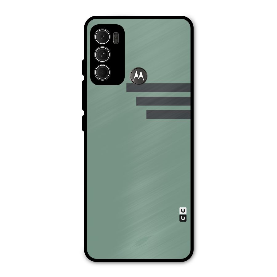 Solid Sports Stripe Metal Back Case for Moto G60