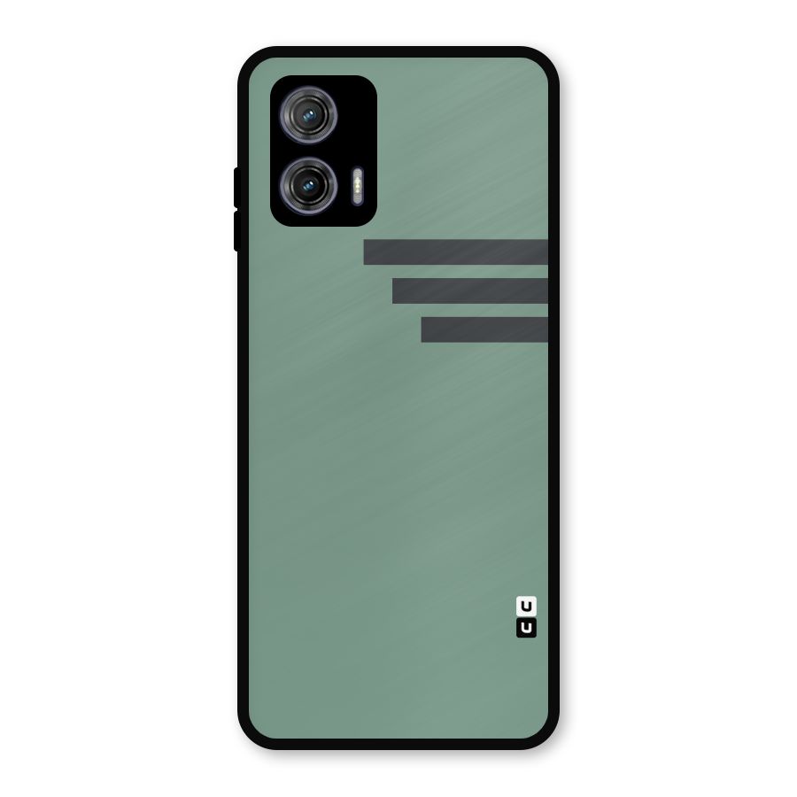 Solid Sports Stripe Metal Back Case for Moto G73