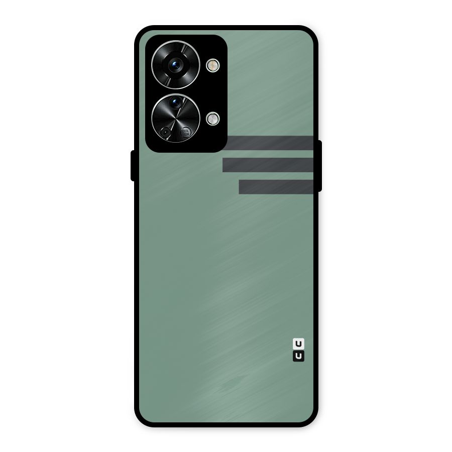 Solid Sports Stripe Metal Back Case for OnePlus Nord 2T