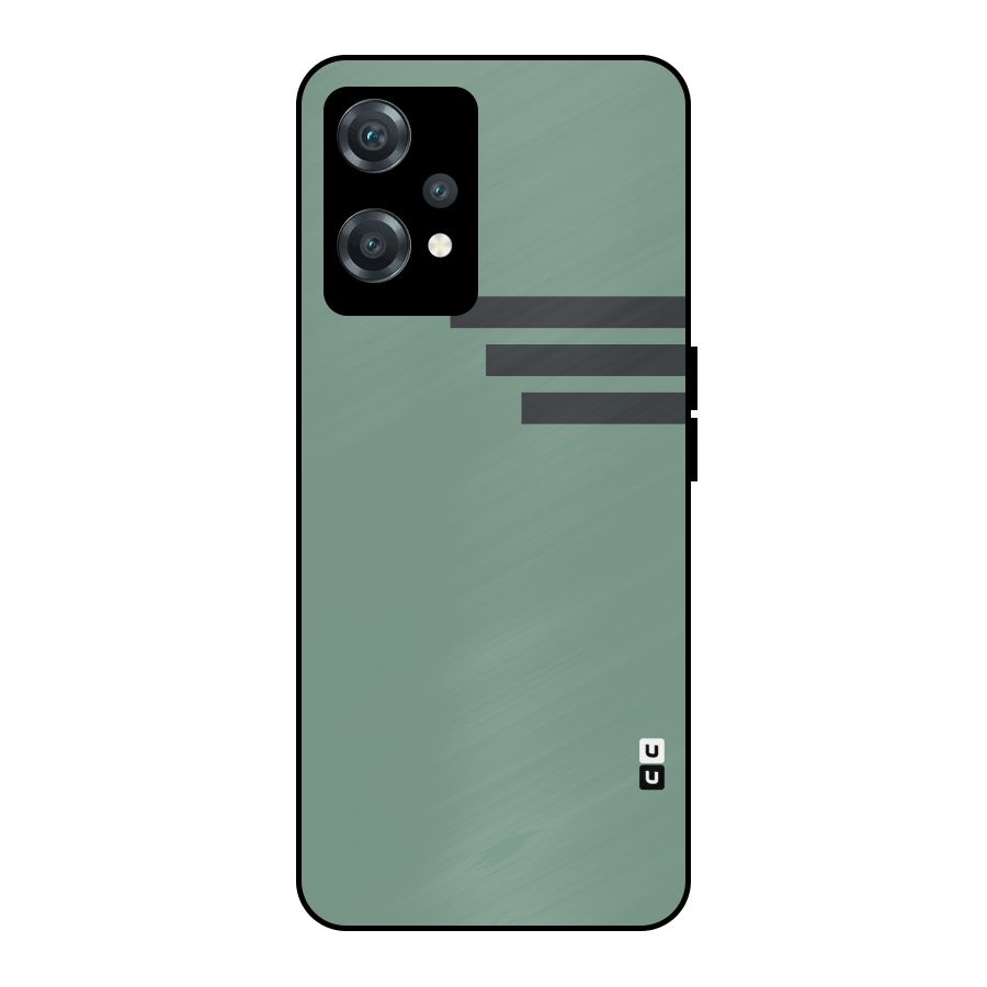 Solid Sports Stripe Metal Back Case for OnePlus Nord CE 2 Lite 5G