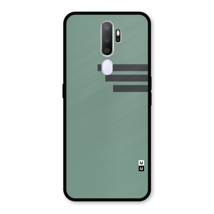 Solid Sports Stripe Metal Back Case for Oppo A9 (2020)
