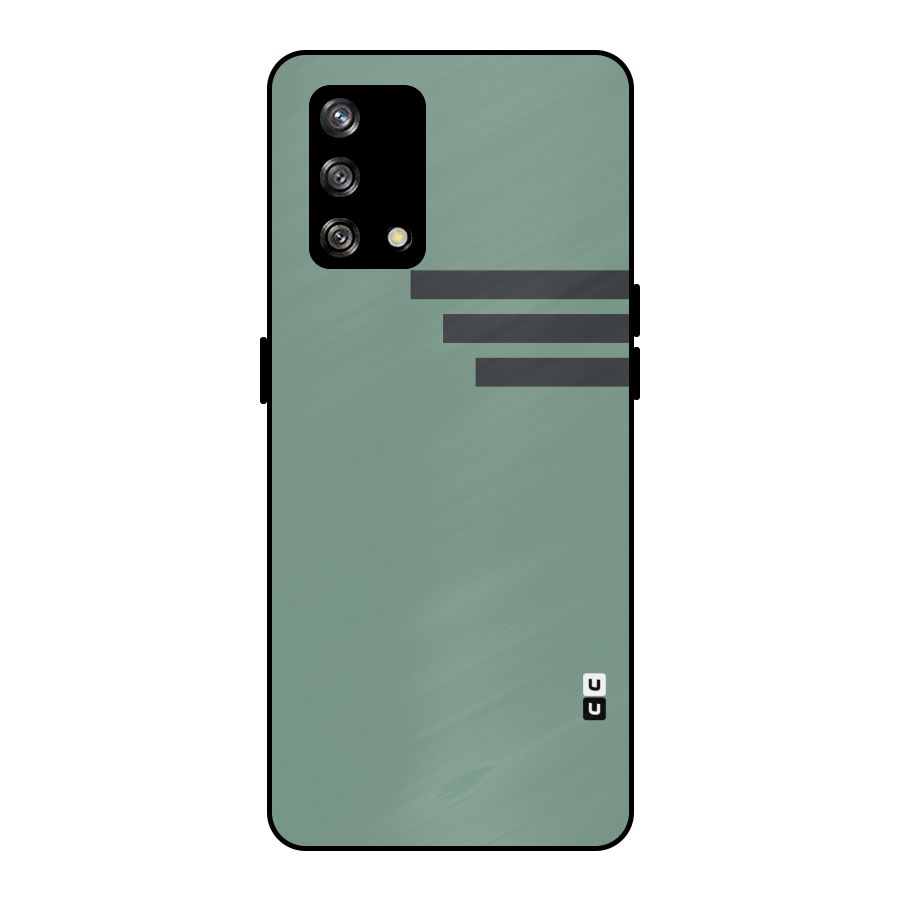 Solid Sports Stripe Metal Back Case for Oppo F19