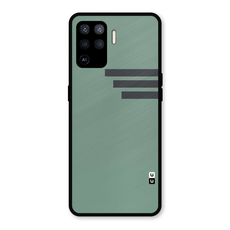 Solid Sports Stripe Metal Back Case for Oppo F19 Pro