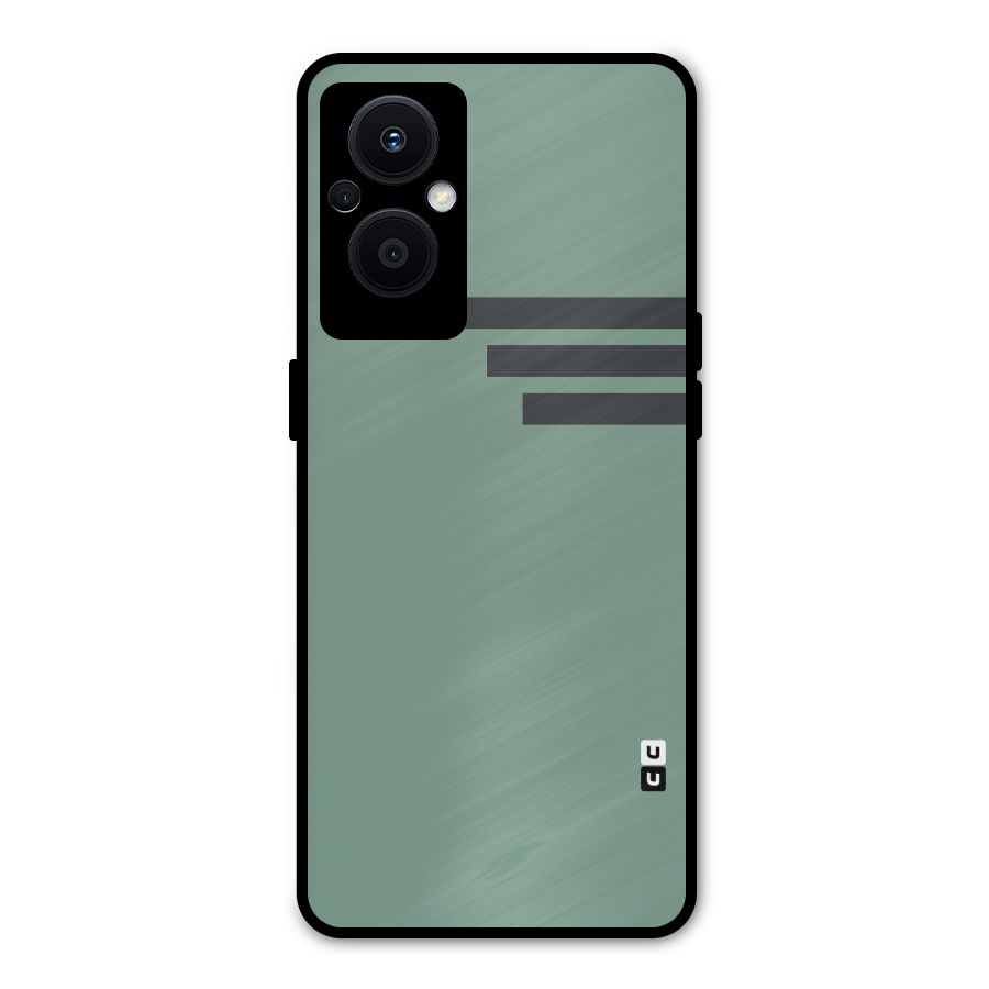 Solid Sports Stripe Metal Back Case for Oppo F21s Pro 5G