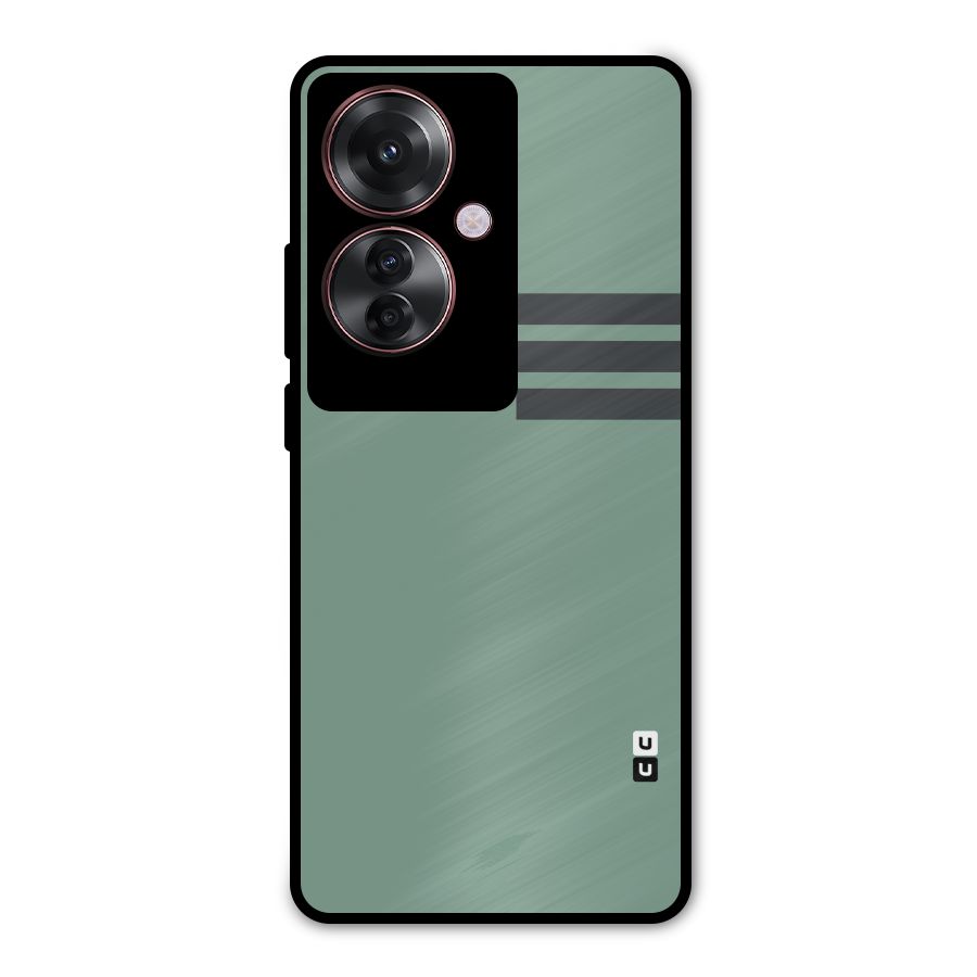 Solid Sports Stripe Metal Back Case for Oppo F25 Pro